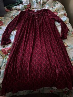 Secret Treasures Wine Red Patterned Maxi Dress